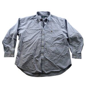 Ralph Lauren Mens Dress Shirt Size 2XL Classic Fit Long Sleeve Button Down Blue